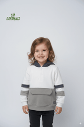 C&A Kids Color Block Pullover Hoodie – White/Grey - Smgarment's